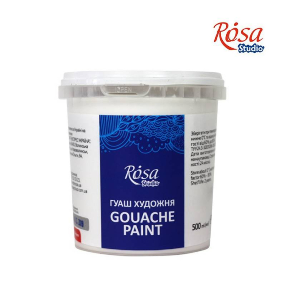 Фото - Фарба гуашева, 500 мл, Білила титанові, ROSA Studio 44576 Фото - Фарба гуашева, 500 мл, Білила титанові, ROSA Studio 44576