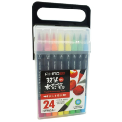 Фломастери 2х-сторонні для каліграфії 24 кол