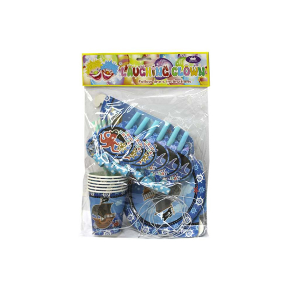 Фото - Набір до ДН на 6 персон, 36 пр: окуляри,стакани,тарілки18см, дудки, ковпачки Морська тематика 63783 Фото - Набір до ДН на 6 персон, 36 пр: окуляри,стакани,тарілки18см, дудки, ковпачки Морська тематика 63783