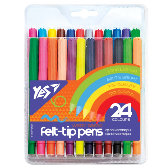 Фото - Фломастери  YES 24 кольори Erudite 62947