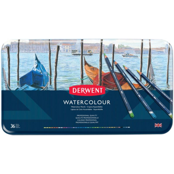 Фото - Набір акварельних олівців Watercolour, 36шт., мет. коробка, Derwent 57168 Фото - Набір акварельних олівців Watercolour, 36шт., мет. коробка, Derwent 57168