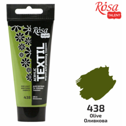Фото - Фарба акрилова для тканин, Оливкова (38), 60мл, ROSA TALENT 58743