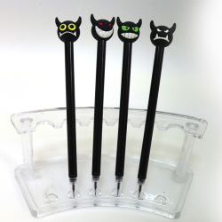 Фото - Ручка дитяча з іграшкою 'Angry cats' гелева, синя, mix, 12шт 54433