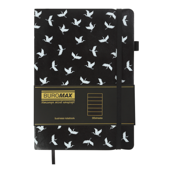 Фото - Блокнот діловий RELAX А5, 96 арк, лінія, обкладинка штучна шкіра, чорний 63625