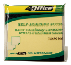 Фото - Папір.кл., 76х76мм, 100арк, жовтий, 4-423-5, 4Office 43723