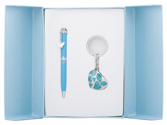 Фото - Набір подарунковий 'Romance': ручка кулькова + брелок, синій LANGRES 30899 Фото - Набір подарунковий 'Romance': ручка кулькова + брелок, синій LANGRES 30899