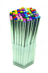 Олівець чорнографітний HB, корпус з чорного дерева лазер. срібло зі стразами 72шт/уп