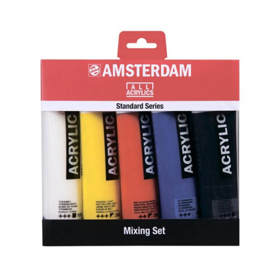 Фото - Набір акрилових фарб, AMSTERDAM STANDARD, MIXING SET, 5*120 мл, Royal Talens 50306 Фото - Набір акрилових фарб, AMSTERDAM STANDARD, MIXING SET, 5*120 мл, Royal Talens 50306