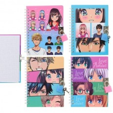 Фото - Блокнот на замку А6, спіраль 48арк. 70гр. клітинка Аніме 63700