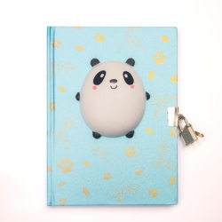 Фото - Блокнот дитячий на замочку сківш-антістрес 210x145mm, 70g, 80 л, Панда 56644