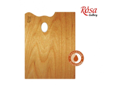 Фото - Палітра дерев'яна, прямокутна,ергономічна, промаслена, 30x40см, ROSA Gallery 15976