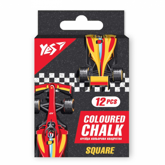 Фото - Крейда YES кольорова квадратна 12 шт. 'Race legend' 61995 Фото - Крейда YES кольорова квадратна 12 шт. 'Race legend' 61995