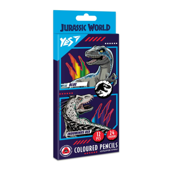 Фото - Олівці кольорові YES 12/24 кол. 'Jurassic World' 62907 Фото - Олівці кольорові YES 12/24 кол. 'Jurassic World' 62907