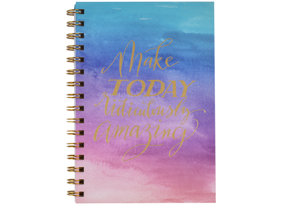 Фото - Зошит на спіралі з тисненням фольгою А5, 100 аркушів, 70 грам, матова ламінація 62166 Фото - Зошит на спіралі з тисненням фольгою А5, 100 аркушів, 70 грам, матова ламінація 62166