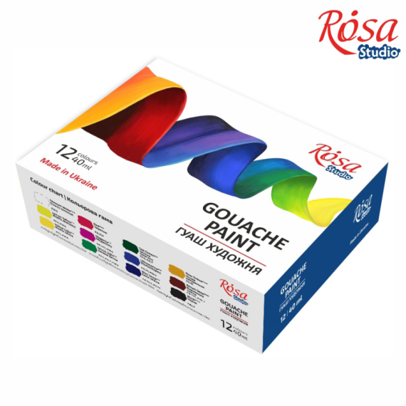 Фото - Набір гуашевих фарб MODERN, 12*40мл, ROSA Studio 55720