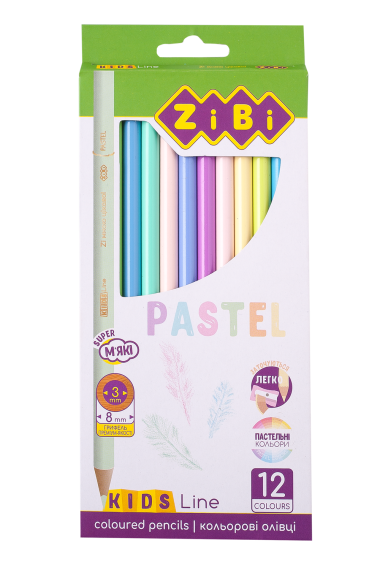 Фото - Олівці кольорові Pastel, 12 шт., KIDS LINE 53974 Фото - Олівці кольорові Pastel, 12 шт., KIDS LINE 53974