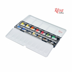 Фото - Набір акварельних фарб CLASSIC, 14*2,5мл, кювета, Індіго метал. пенал, ROSA 41505 Фото - Набір акварельних фарб CLASSIC, 14*2,5мл, кювета, Індіго метал. пенал, ROSA 41505
