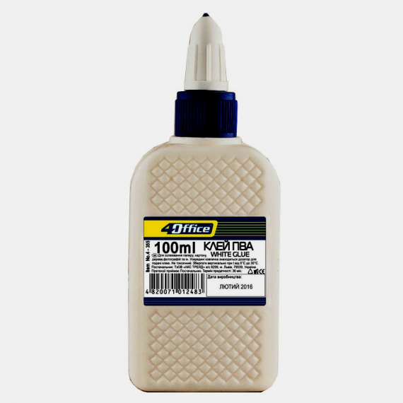 Фото - Клей ПВА з дозатором, 100 мл., 4-355, 4OFFICE ,уп20/100 28837 Фото - Клей ПВА з дозатором, 100 мл., 4-355, 4OFFICE ,уп20/100 28837