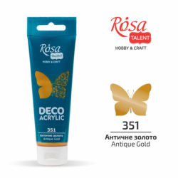 Фото - Акрил для декору, .351 Античне золото, металік, 75 мл, ROSA TALENT 39127