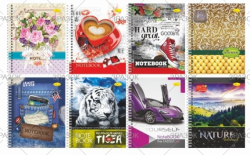 Фото - Блокнот В5, 120 арк., лаковка, пружина збоку,(уп.8) 42008