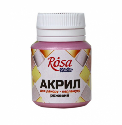 Акрил для декору 77, Рожевий, перламутр, 20 мл, ROSA Studio