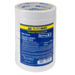 Фото - Клейка стрічка двостороння 18мм х 10м,(ст.8/ящ.40) за шт. 49534