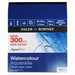 Фото - Склейка Aquafine A4 (22,9*30,5см) 300г/м, 12л, серднее зерно, Daler-Rowney 22740