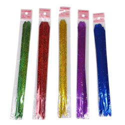 Банти подарункові на затяжках, фольговані 2,8см*48см. Набір 10шт., 20наб./уп