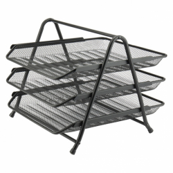 Лоток горизонтальний 3-в-1, металевий, чорн