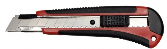 Фото - Нiж трафарет., 18мм,автофікс.,метал.напр., прогумов.,4-348 , 4OFFICE 1975 Фото - Нiж трафарет., 18мм,автофікс.,метал.напр., прогумов.,4-348 , 4OFFICE 1975