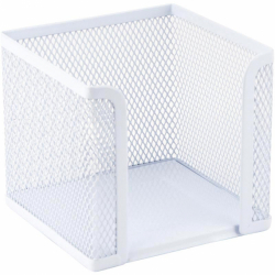 Фото - Куб для паперу 100х100x100мм, металевий, білий 49170