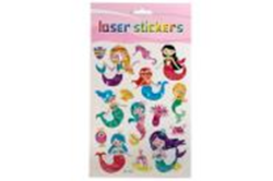 Наліпка пластикова, лазерна 14*25,5см Русалки 12шт/уп