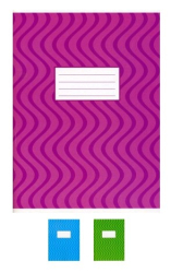 Книга офісна А4 на скобі 96арк клітинка &quot;ХВИЛЯ&quot;, 4А696 в асорт. (уп. 5)