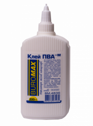 Клей ПВА 200 мл, ЛЮКС ковпачок-дозатор