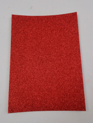 Кольорова ЕВА піна з гліттером С/КЛ.(Фоаміран)А4,GL-EVA-1-ADH-002,21х29,7см,1,6 мм 5аркуш. червоний