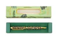 Фото - Ручка кулькова кнопкова, металева, з леопардовим принтом 56437 Фото - Ручка кулькова кнопкова, металева, з леопардовим принтом 56437