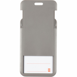 Бейдж-слайдер вертикальний, теплий сірий, 4500V (54*85мм)