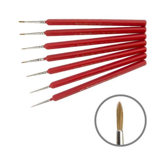 Фото - Колонок круглий, Nail art 3009L, № 3/0, к.р. пензель KOLOS 45538