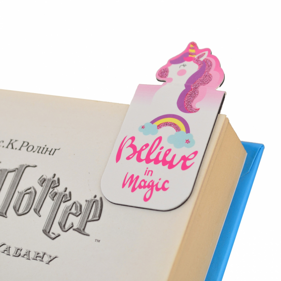 Фото - Закладки магнитные YES 'Unicorn', высечка и глиттер, 4шт 47084 Фото - Закладки магнитные YES 'Unicorn', высечка и глиттер, 4шт 47084