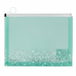 Фото - Папка на блискавці zip-lock, А5+, Shine, аквамарин 47129