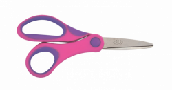 Фото - Ножницы детские пласт. ручки с рези. вставками, 126мм (24/144) розовый 9231