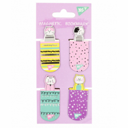 Закладки магнітні YES &quot;City cats&quot;, висікання і фольга, 4шт