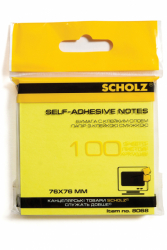 Фото - Папір клейк., 76х76мм, 100арк, неон, жовт., 8068, SOZ 40992