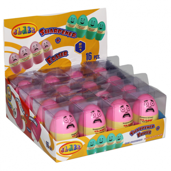 Фото - Точилка з конт.+гумка Faces, рож. кол., 4826-12, CLASS 46925 Фото - Точилка з конт.+гумка Faces, рож. кол., 4826-12, CLASS 46925