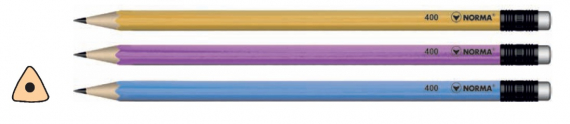 Фото - Олів.граф., НВ,з ластиком, трикутний,(уп.100шт.в тубі), кол.в асорт.,400,NORMA 40975