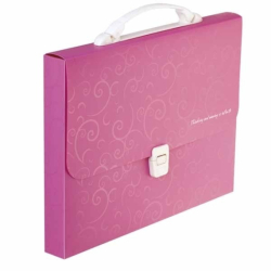 Портфель пластиковий A4/35мм, BAROCCO, рожевий
