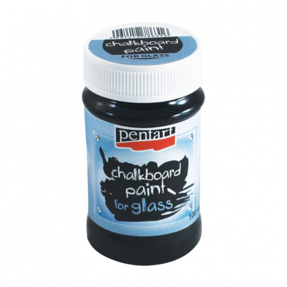 Фото - Фарба з ефектом графітної дошки для скла, Чорна, 100мл, Pentart 42218 Фото - Фарба з ефектом графітної дошки для скла, Чорна, 100мл, Pentart 42218