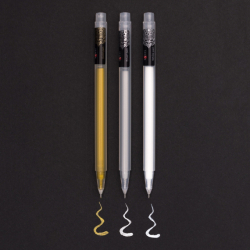 Фото - Набір ручок гелевих SANTI, біла, золота, срібна, 3 шт. 58204
