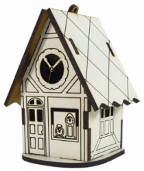 Фото - МДФ Будиночок № 11 з годин. 6*6*10см  М-2084  1/2 49853
