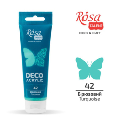 Фото - Акрил для декору, 42 Бірюзовий, матовий, 75 мл, ROSA TALENT 39130 Фото - Акрил для декору, 42 Бірюзовий, матовий, 75 мл, ROSA TALENT 39130
